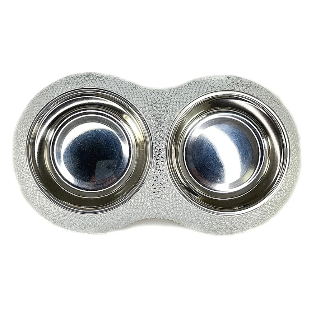 Silver Crystal Double Dining Bowls
